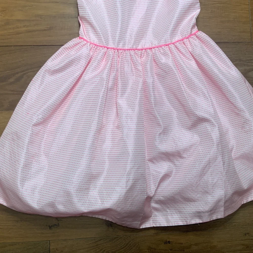 Janie and Jack Pink and White Party Dress w/ Bow Size 10.